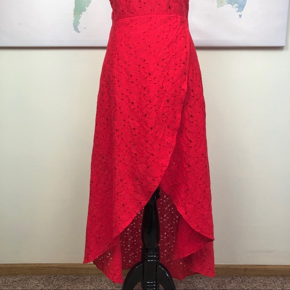 J.O.A. Lace Tulip Hem Midi Dress Size Small - Picture 2 of 8